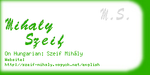 mihaly szeif business card